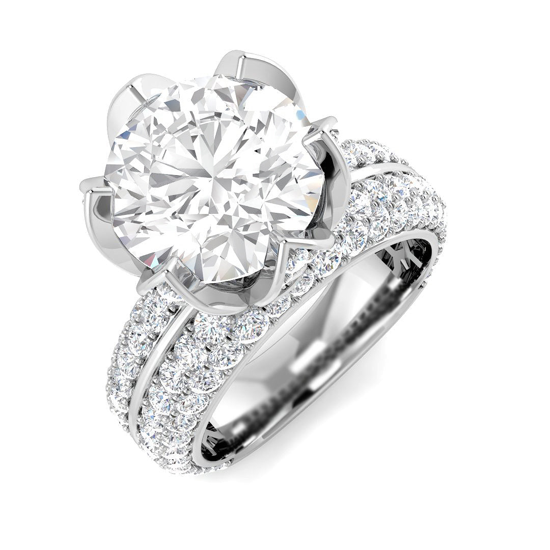9ct White Gold 6.02ct E VS2 Laboratory Grown CVD Ring