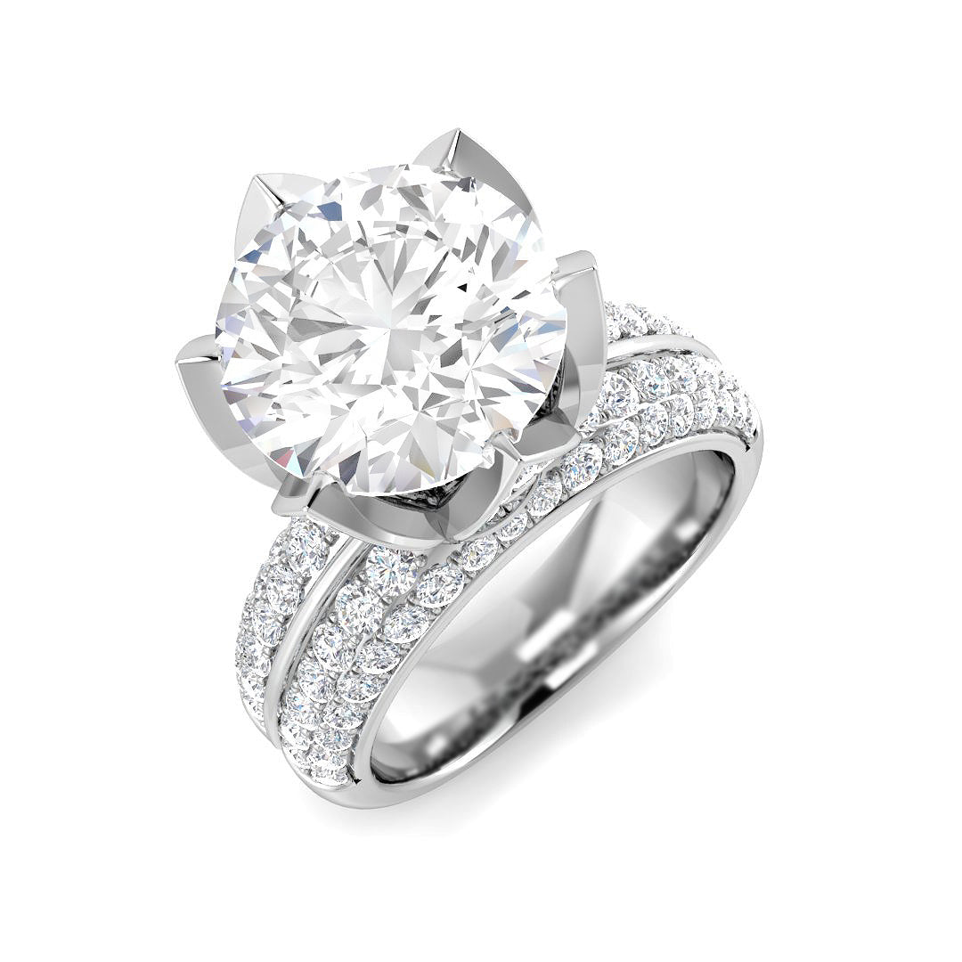 9ct White Gold 5.46ct E VS2 Laboratory Grown CVD Ring
