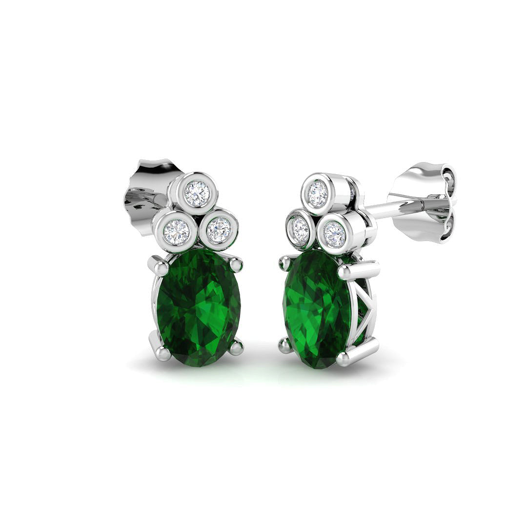 9ct White Gold 1.52ct Emerald Earrings