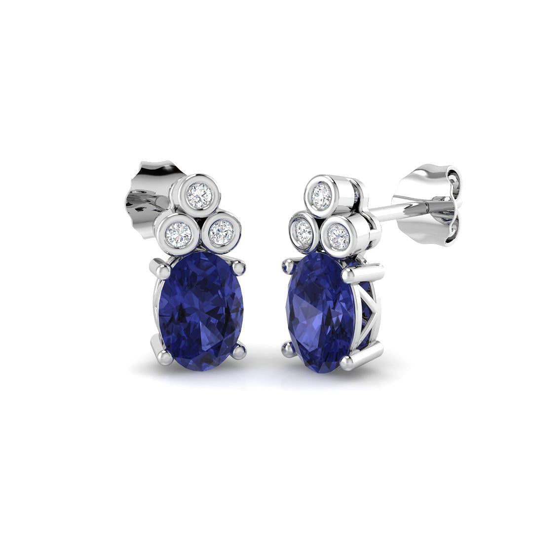 9ct White Gold 1.62ct Tanzanite Earrings