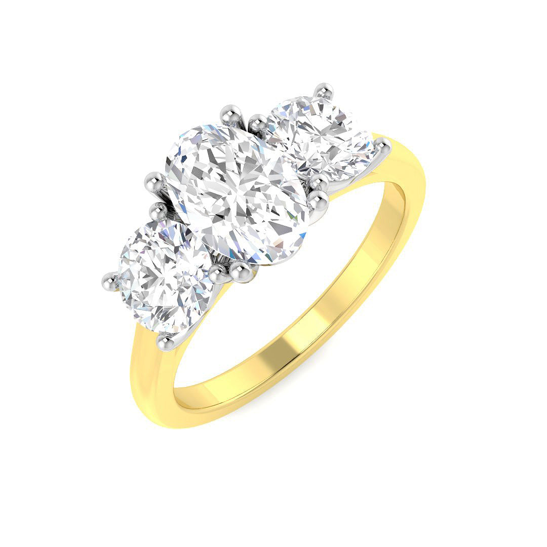 9ct Two-Tone Gold 2.47ct E VS1 Laboratory Grown CVD Ring