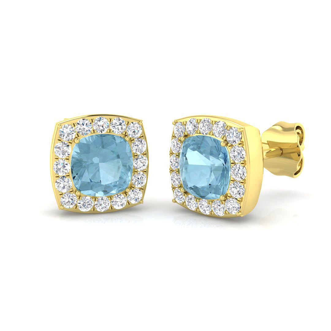 9ct Yellow Gold 1.42ct Aquamarine Earrings