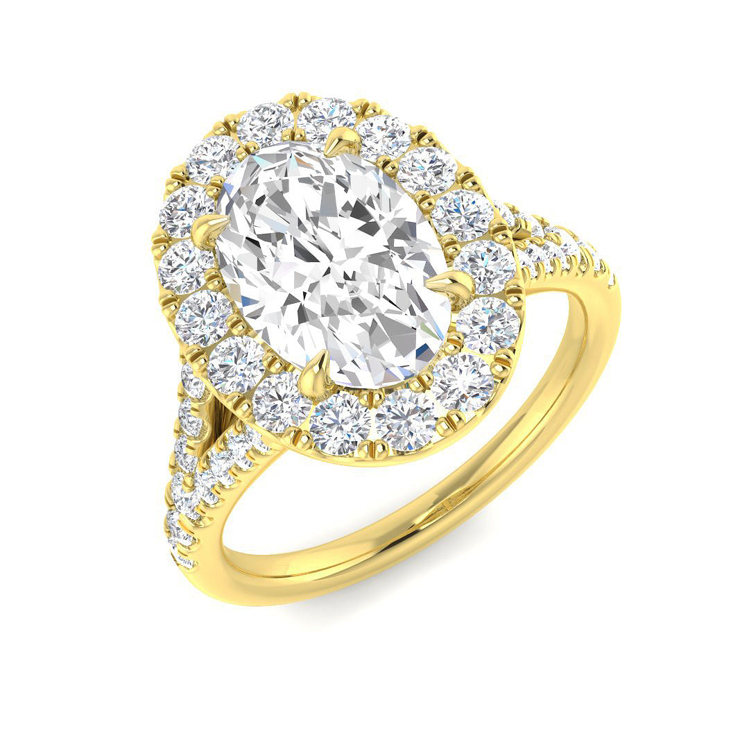 9ct Yellow Gold 2.91ct E VS2 Laboratory Grown CVD Ring