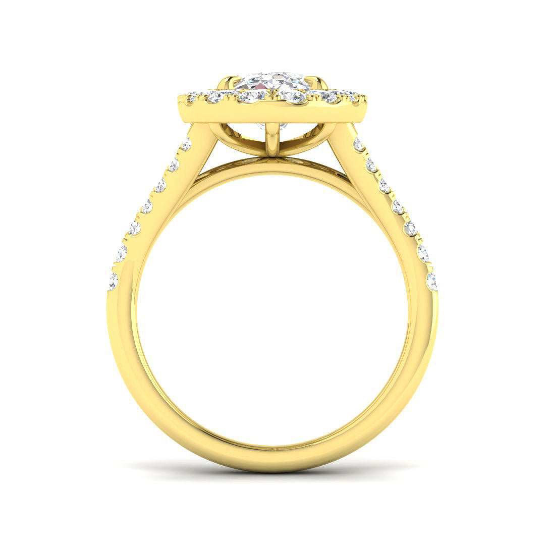 9ct Yellow Gold 2.91ct E VS2 Laboratory Grown CVD Ring