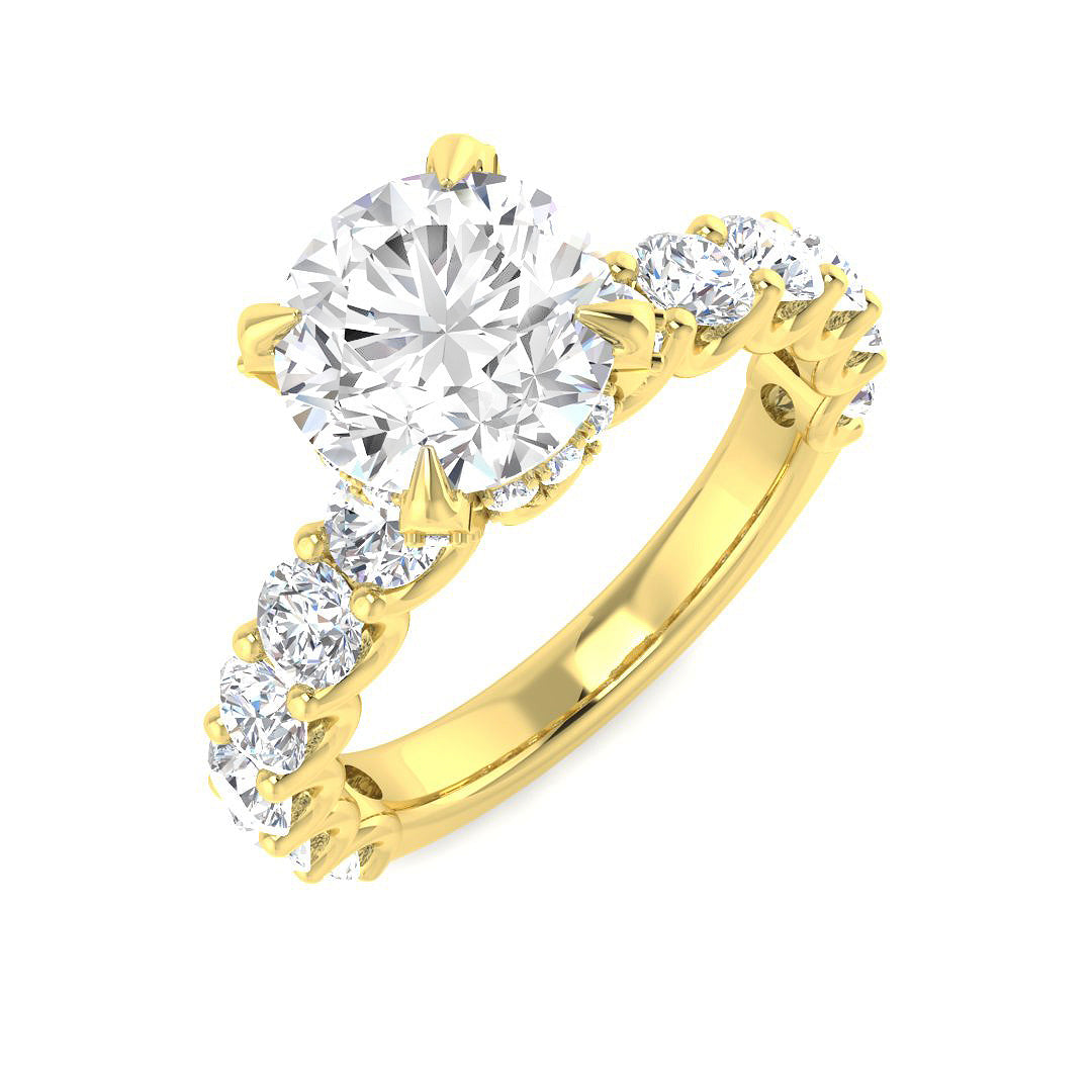 9ct Yellow Gold 3.77ct E VS1 Laboratory Grown CVD Ring