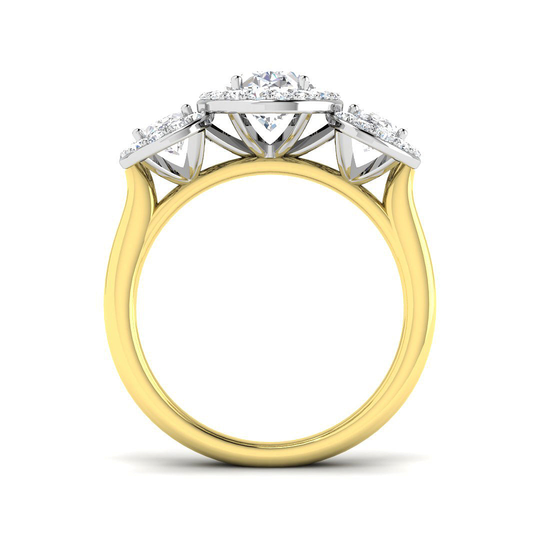 9ct Two-Tone Gold 2.34ct Laboratory Grown CVD Ring