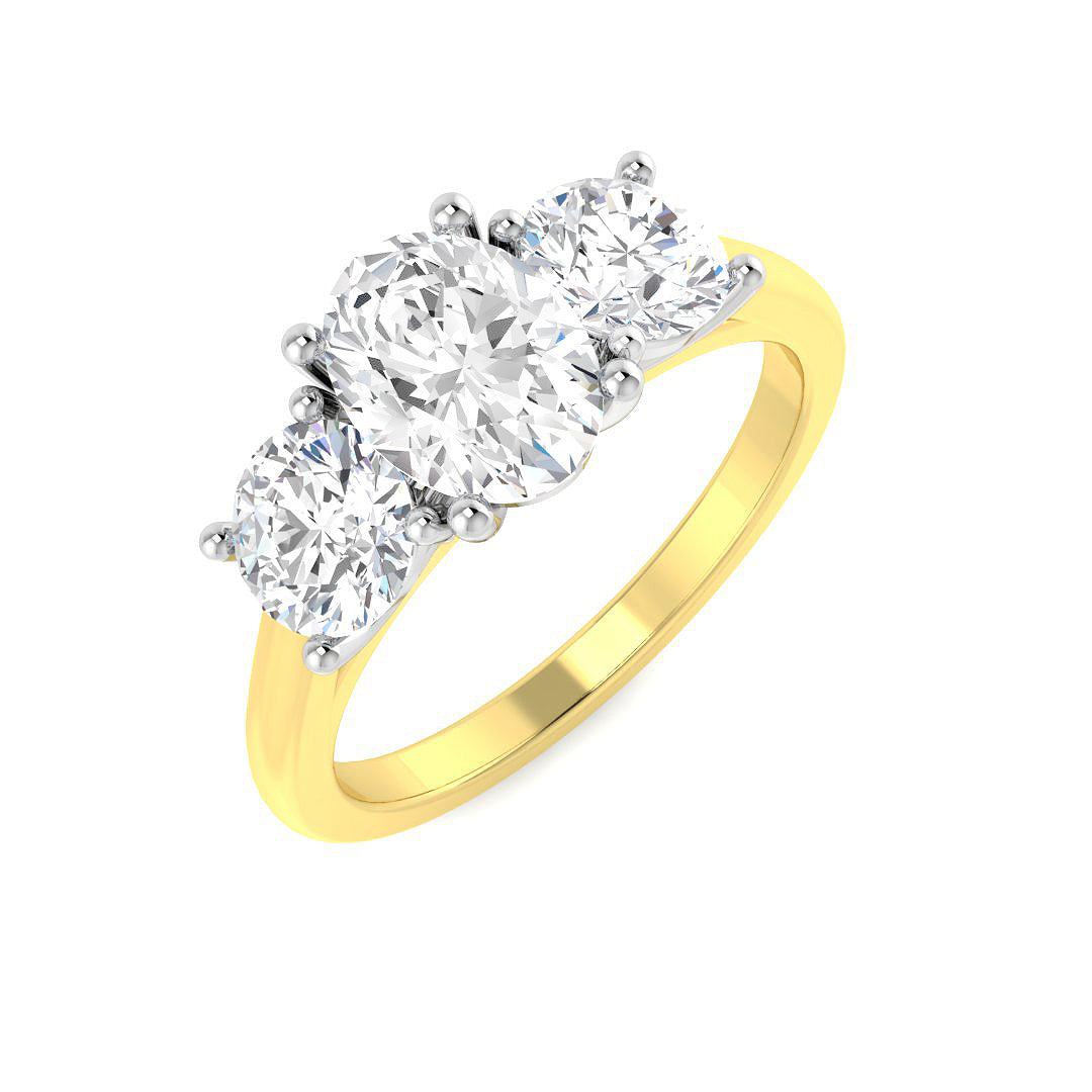 18ct Two-Tone Gold 2.20ct D VS2 Laboratory Grown CVD Ring