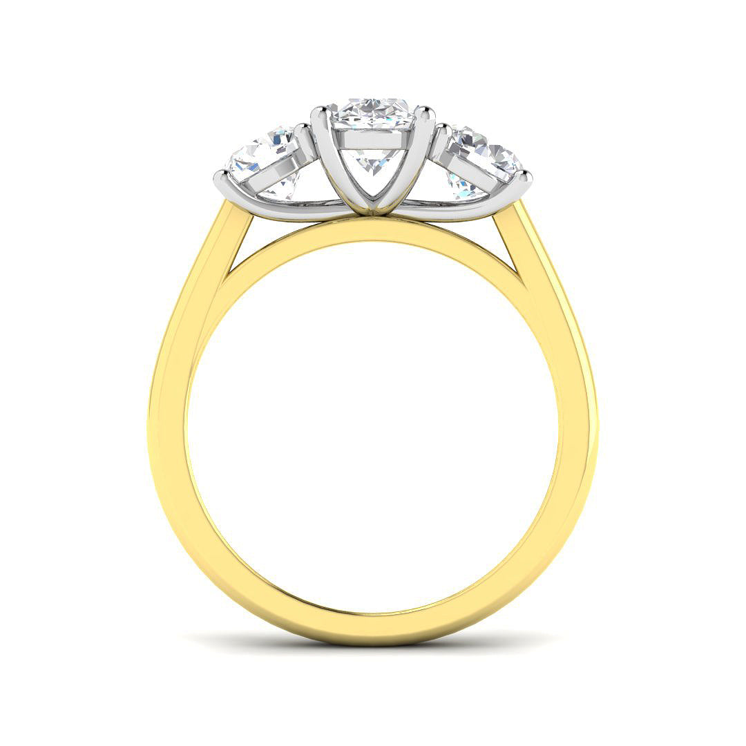 18ct Two-Tone Gold 2.20ct D VS2 Laboratory Grown CVD Ring