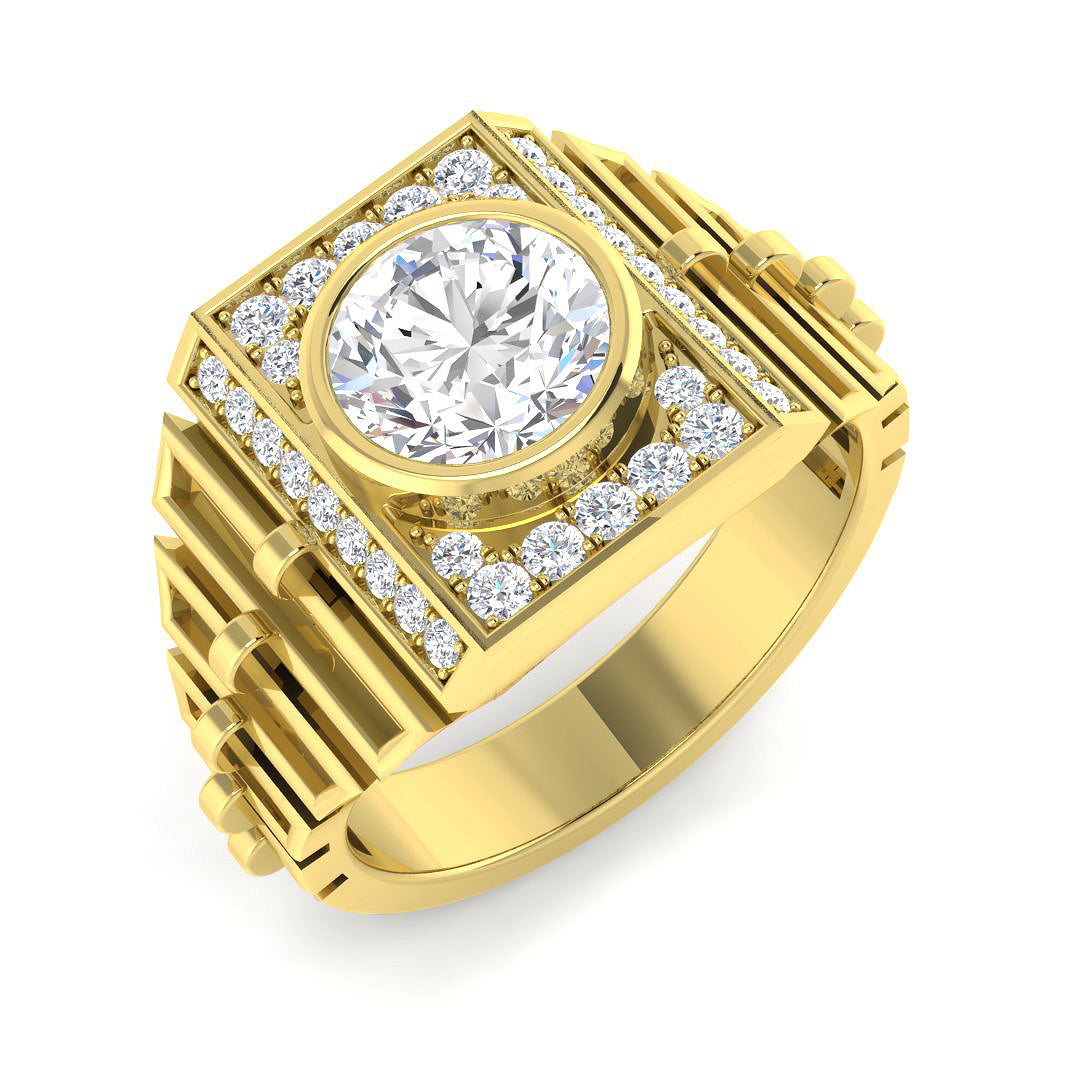 9ct Yellow Gold 2.48ct D VS2 Laboratory Grown CVD Ring