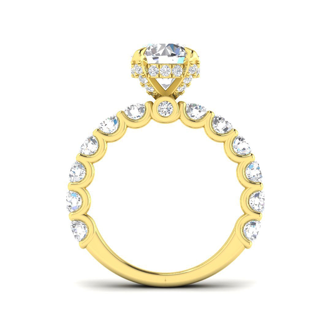9ct Yellow Gold 3.80ct E VS2 Laboratory Grown CVD Ring