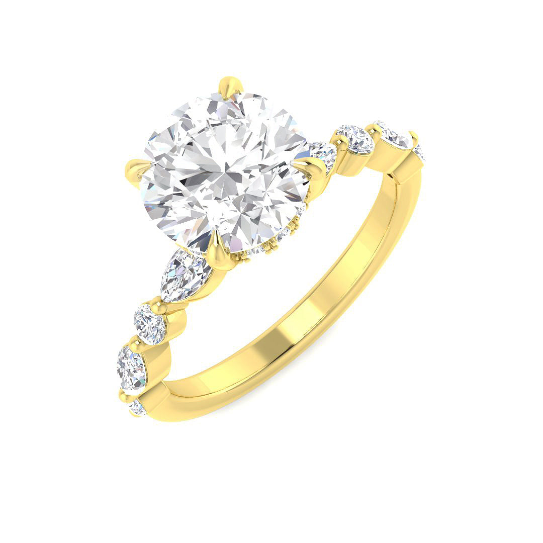 9ct Yellow Gold 2.54ct E VS2 Laboratory Grown CVD Ring