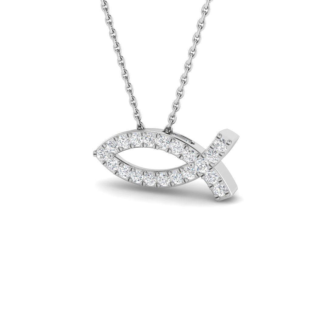 9ct White Gold 0.25ct G SI2 Diamond Pendant