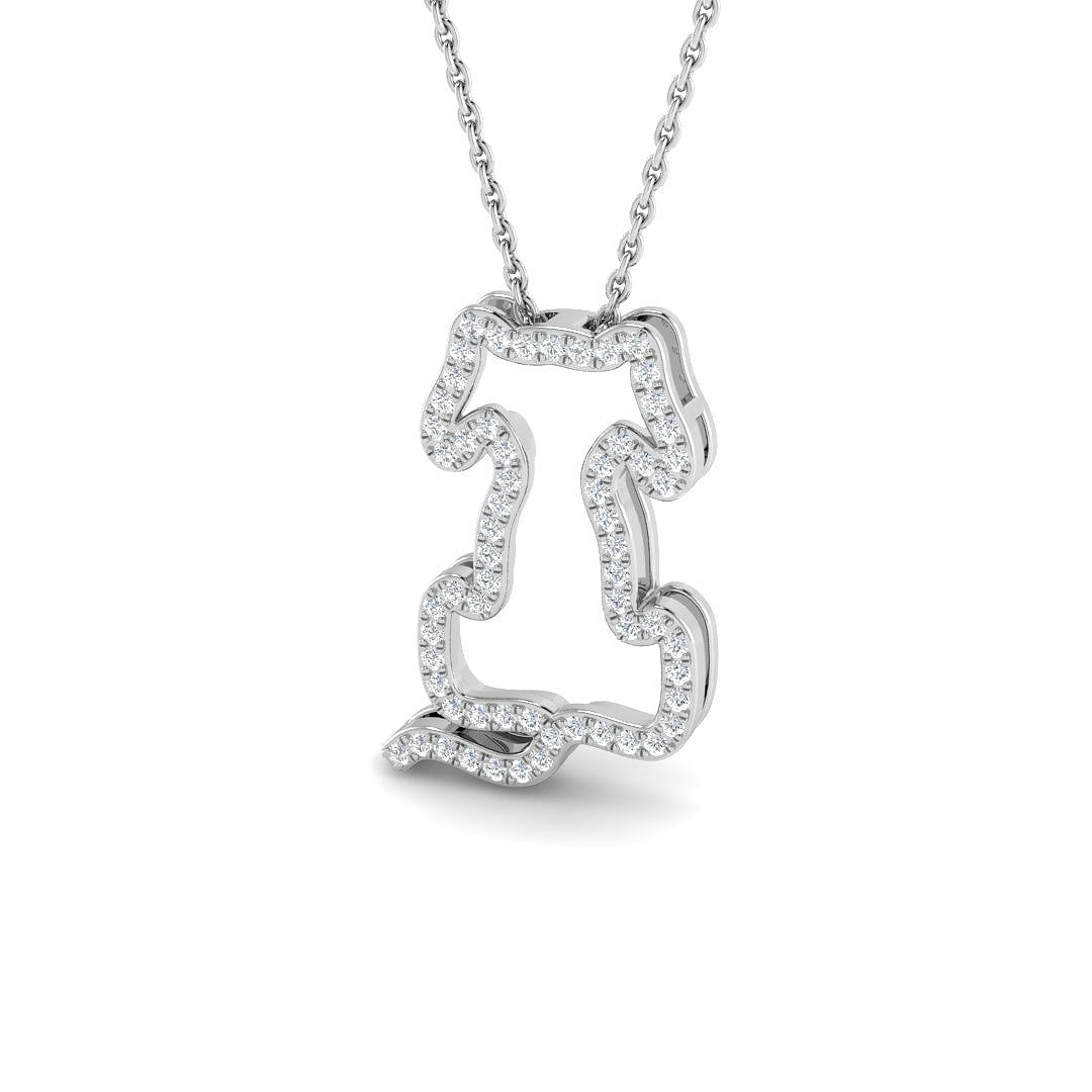 9ct White Gold 0.23ct G SI2 Diamond Pendant