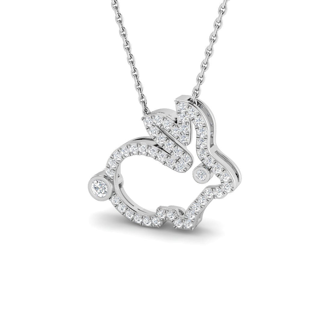 9ct White Gold 0.22ct G SI2 Diamond Pendant