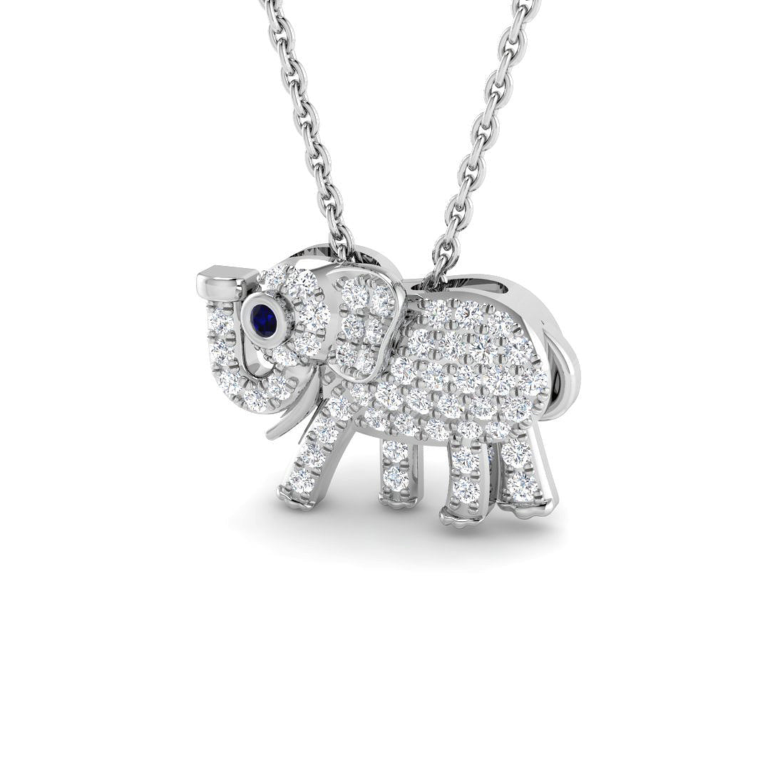 9ct White Gold 0.18ct Blue Sapphire Pendant