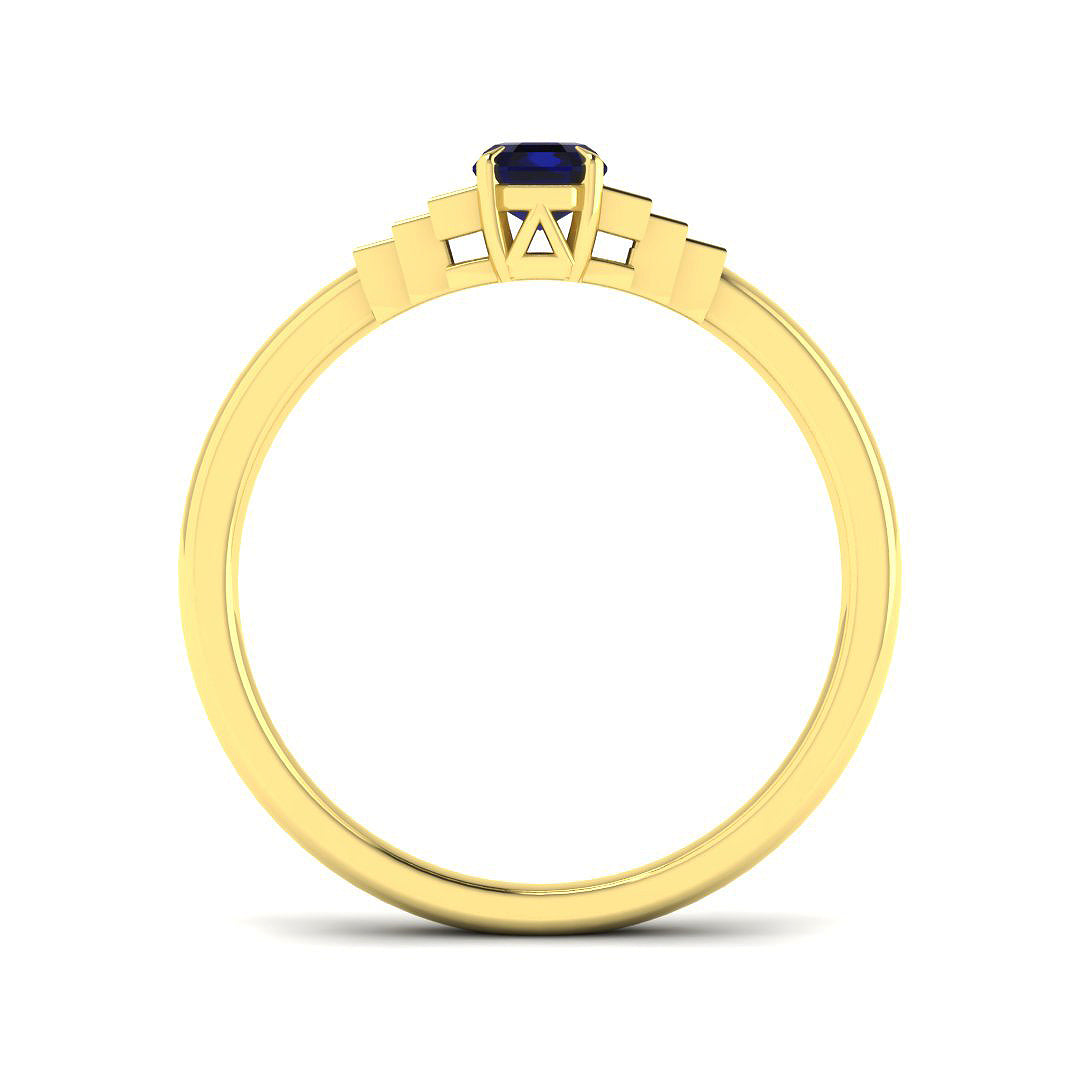 9ct Yellow Gold 0.59ct Blue Sapphire Ring