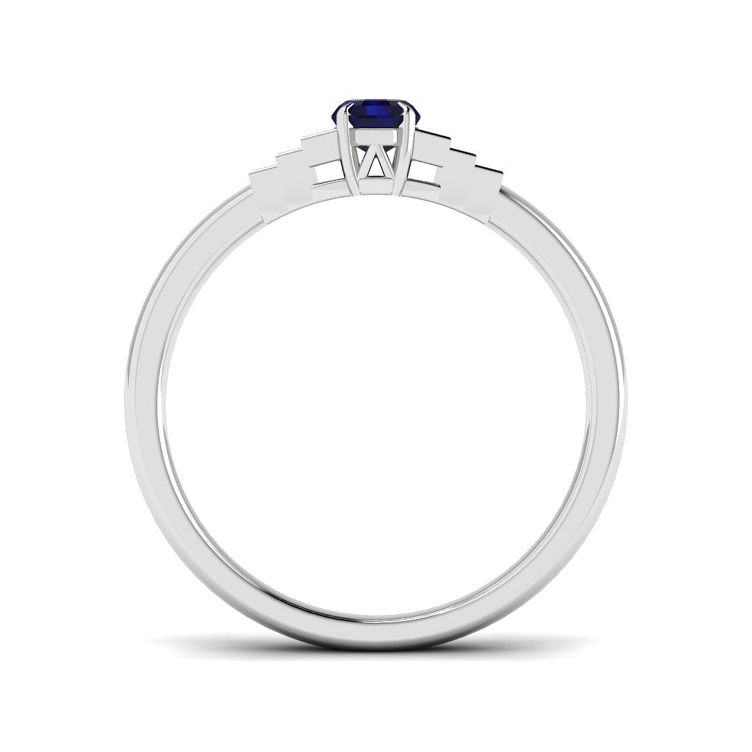 9ct White Gold 0.54ct Blue Sapphire Ring