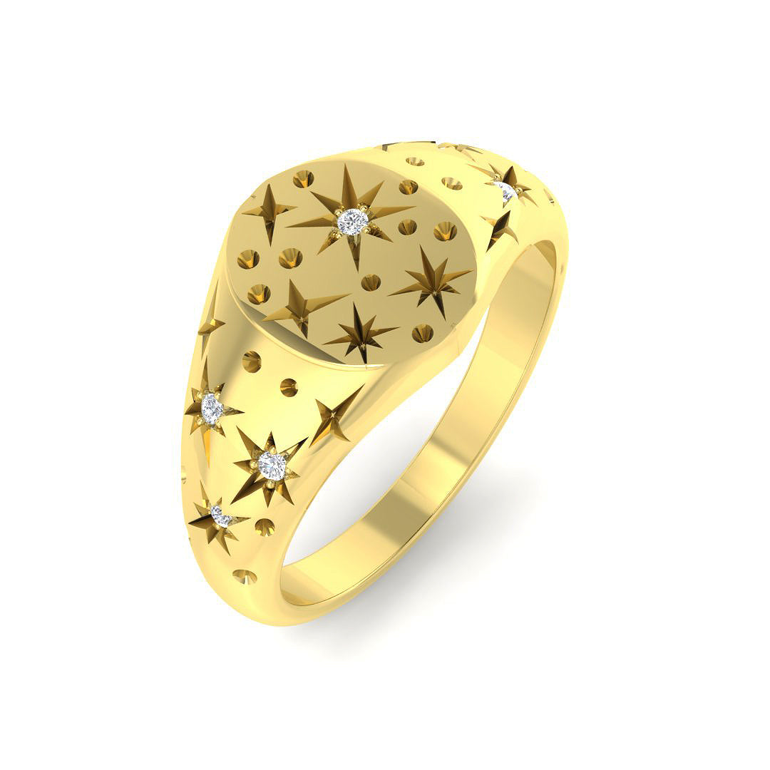 9ct Yellow Gold 0.04ct G SI2 Diamond Ring