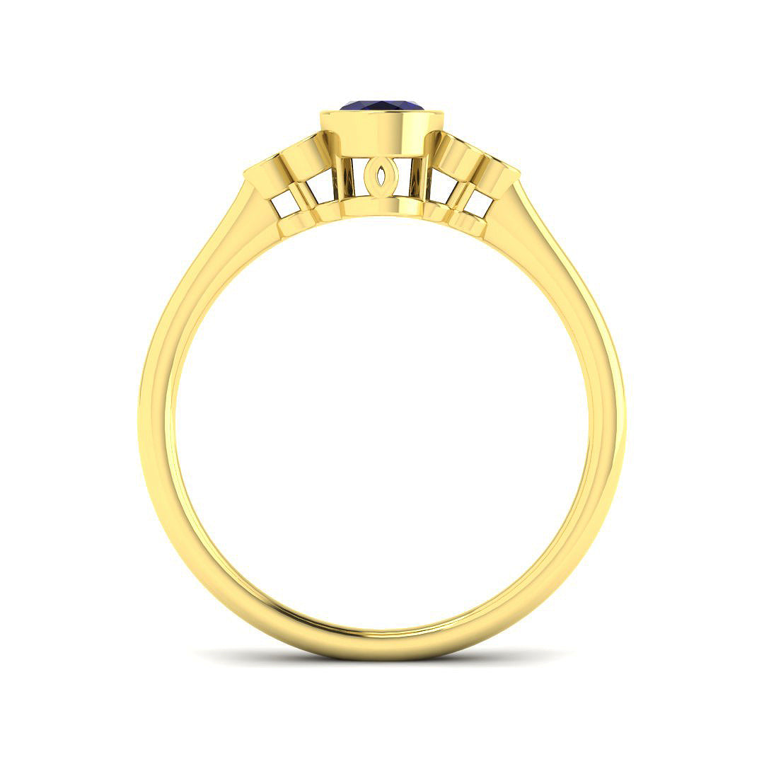 9ct Yellow Gold 0.47ct Blue Sapphire Ring