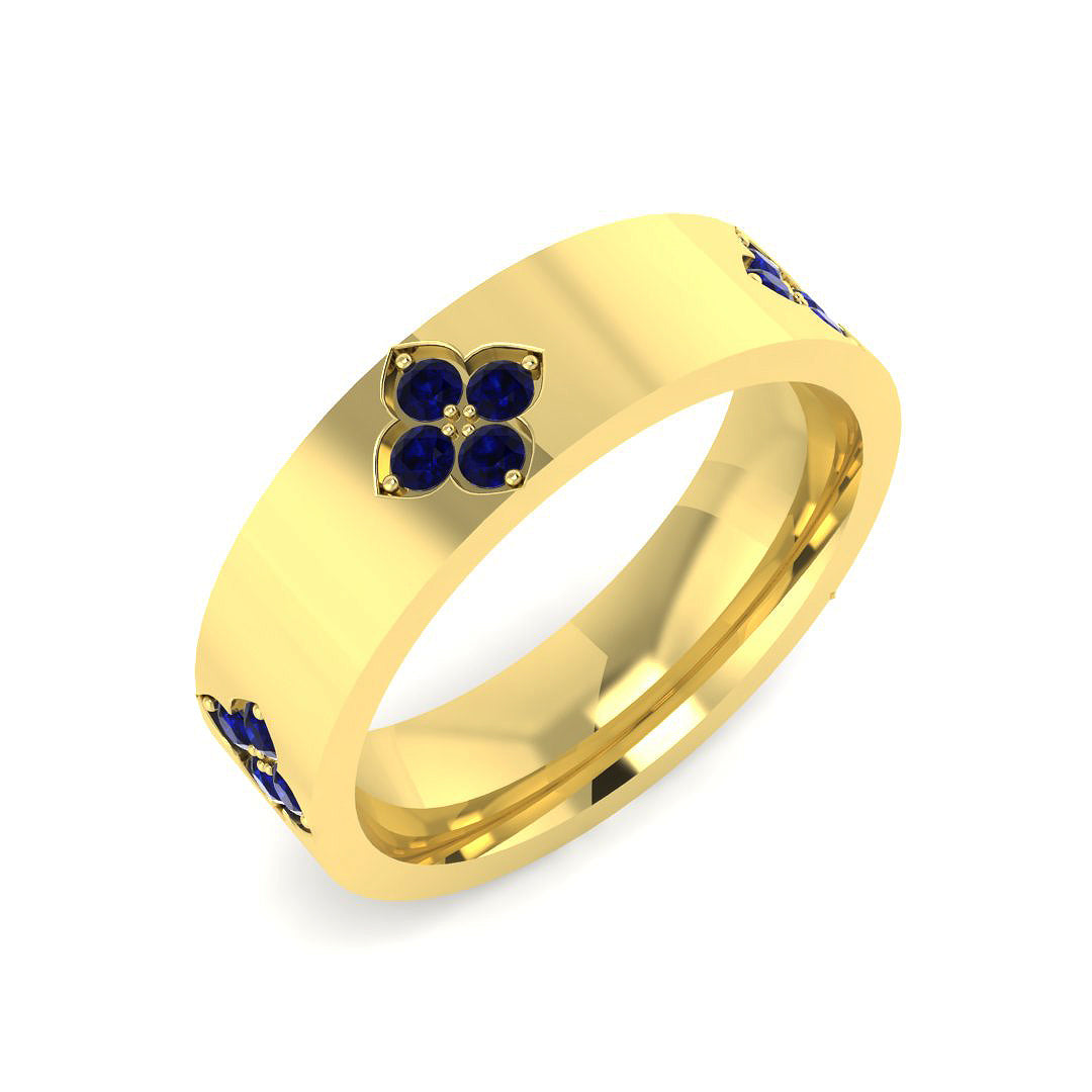 9ct Yellow Gold 0.40ct Blue Sapphire Ring