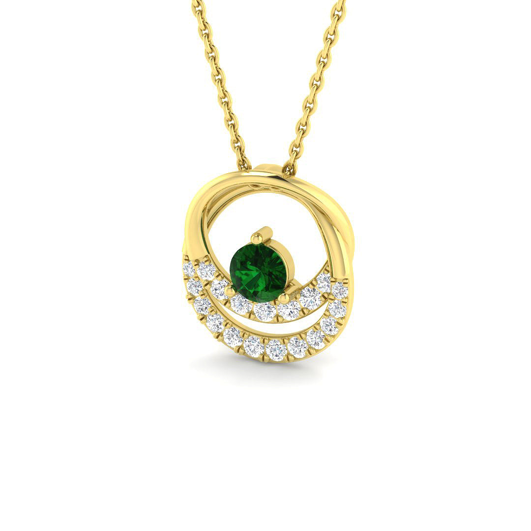 9ct Yellow Gold 0.49ct Emerald Pendant