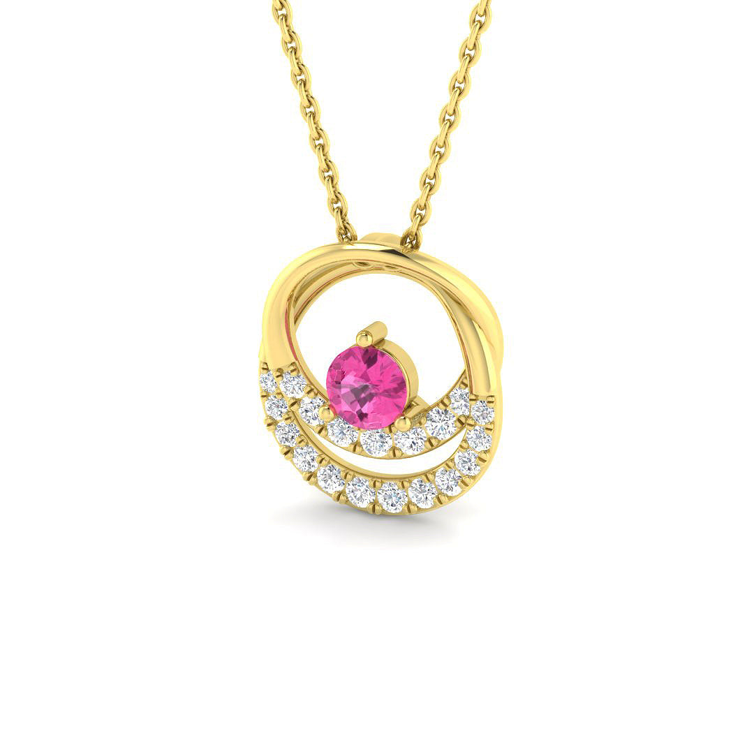 9ct Yellow Gold 0.49ct Pink Sapphire Pendant