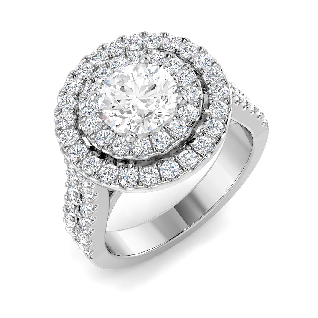 9ct White Gold 2.10ct Laboratory Grown CVD Ring