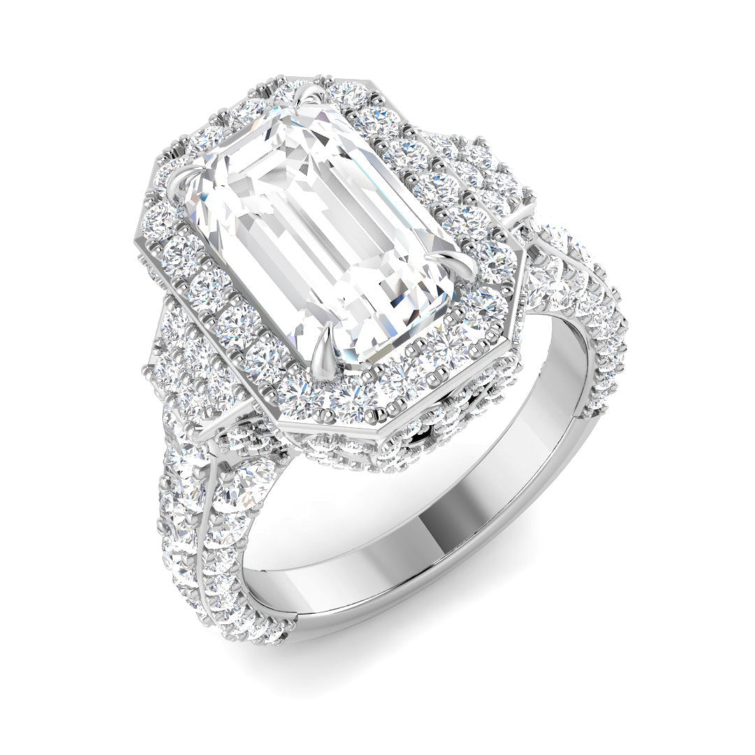 9ct White Gold 5.68ct E VS2 Laboratory Grown CVD Ring