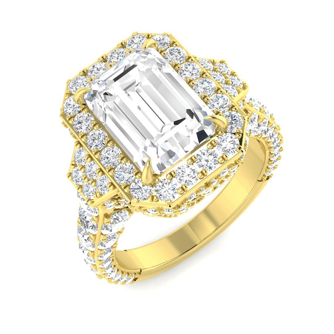 9ct Yellow Gold 5.77ct E VS2 Laboratory Grown CVD Ring
