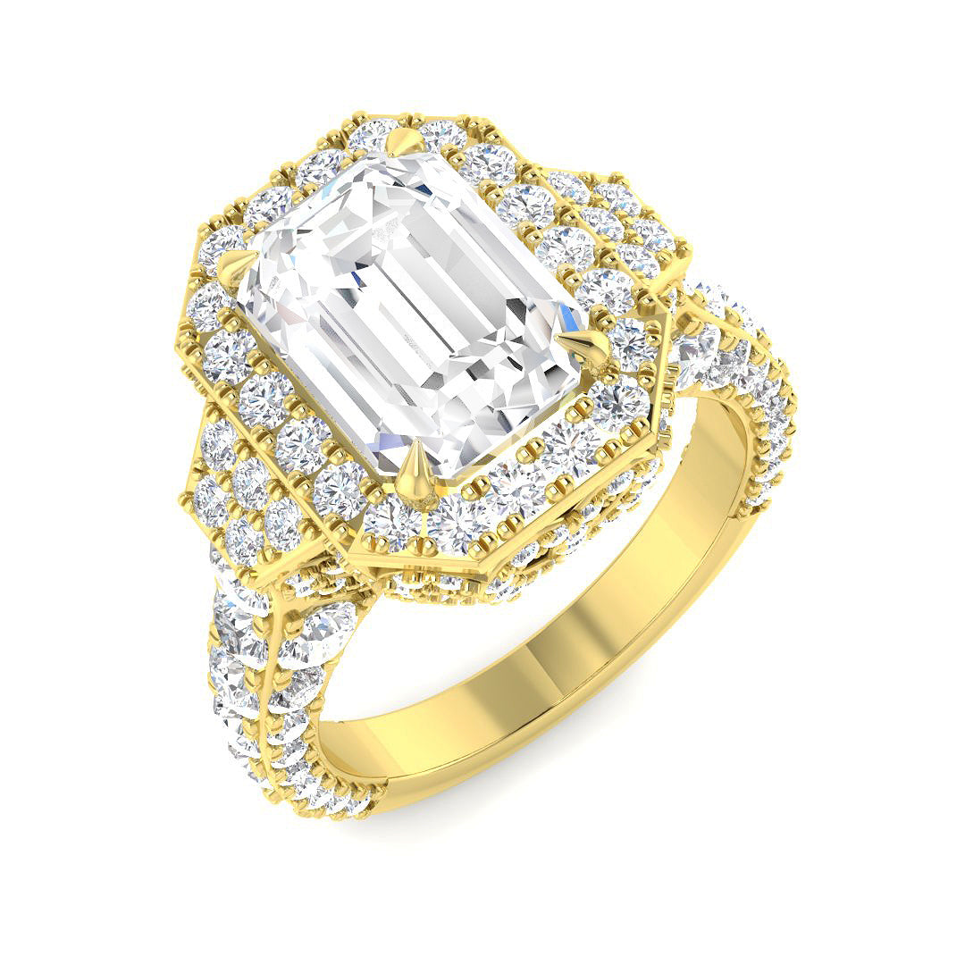 9ct Yellow Gold 5.57ct E VS2 Laboratory Grown CVD Ring