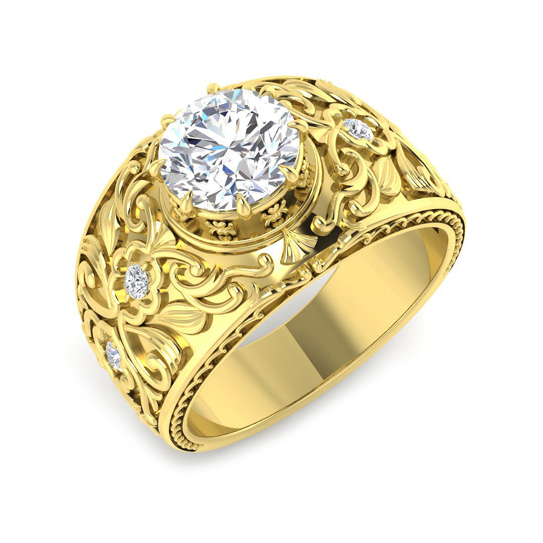 9ct Yellow Gold 2.15ct E VS1 Laboratory Grown CVD Ring