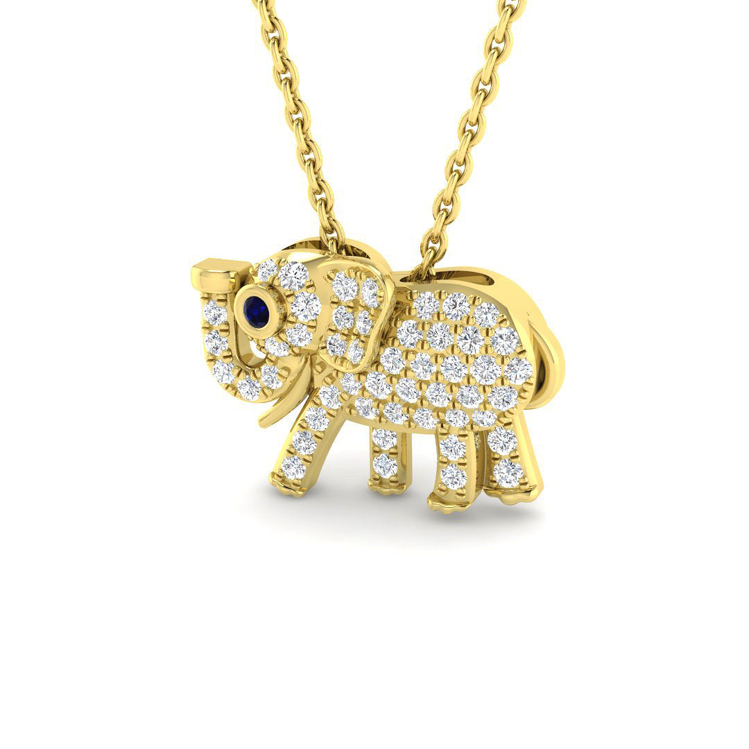 9ct Yellow Gold 0.18ct Blue Sapphire Pendant