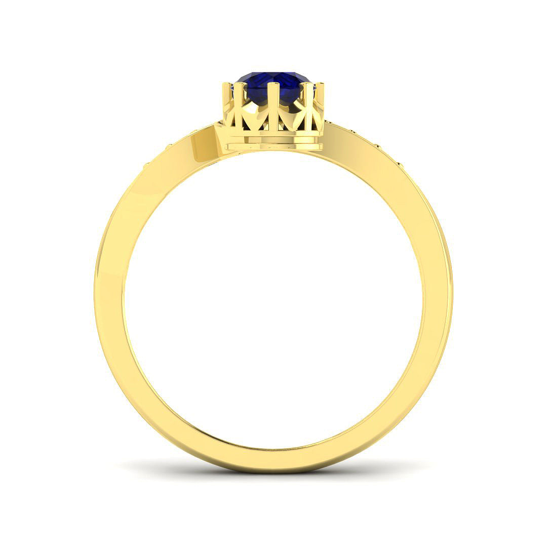 18ct Yellow Gold 1.18ct Blue Sapphire Ring