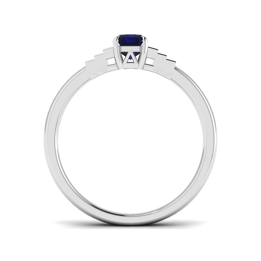 9ct White Gold 0.53ct Blue Sapphire Ring