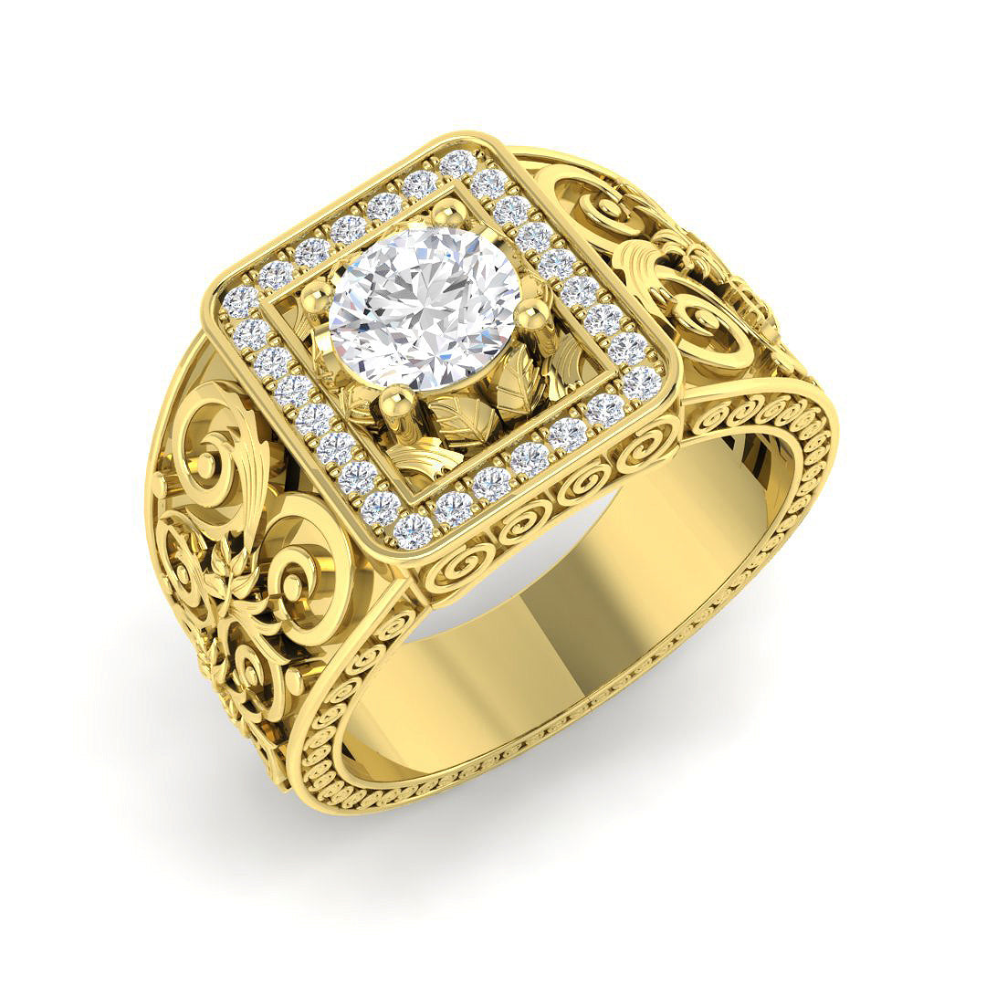 9ct Yellow Gold 1.31ct D VS2 Laboratory Grown CVD Ring