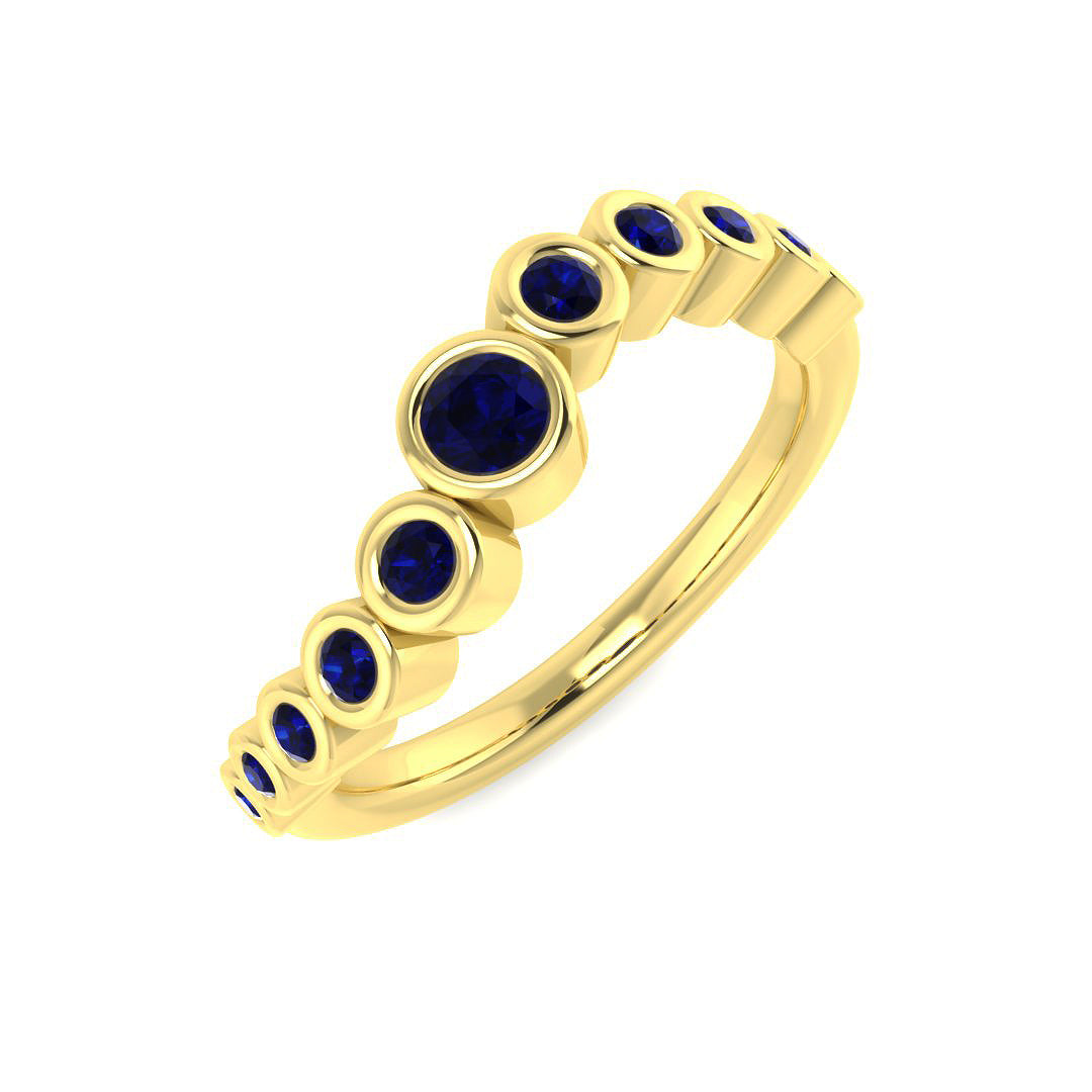 9ct Yellow Gold 0.53ct Blue Sapphire Ring