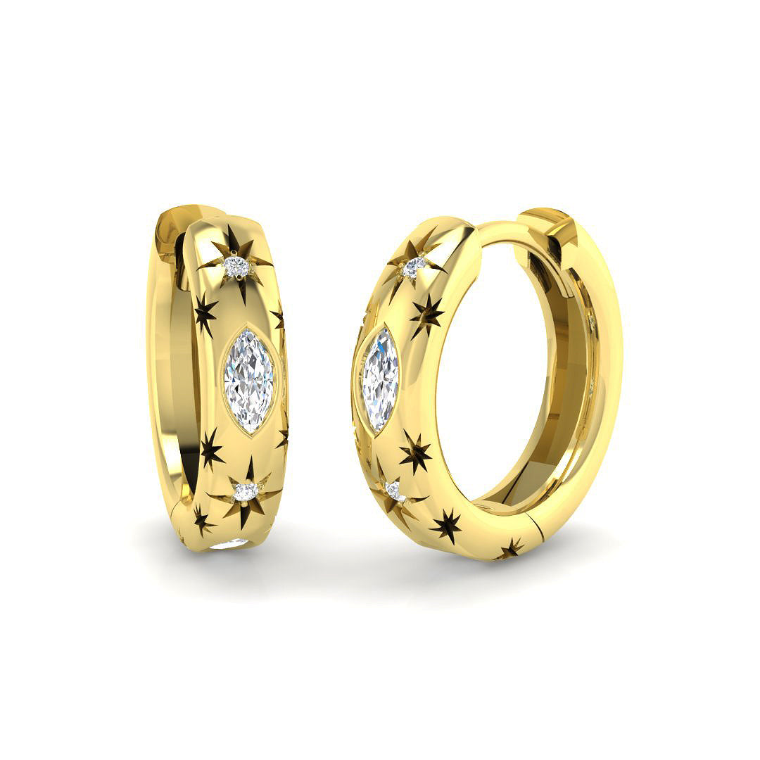 9ct Yellow Gold 0.22ct G SI2 Diamond Earrings