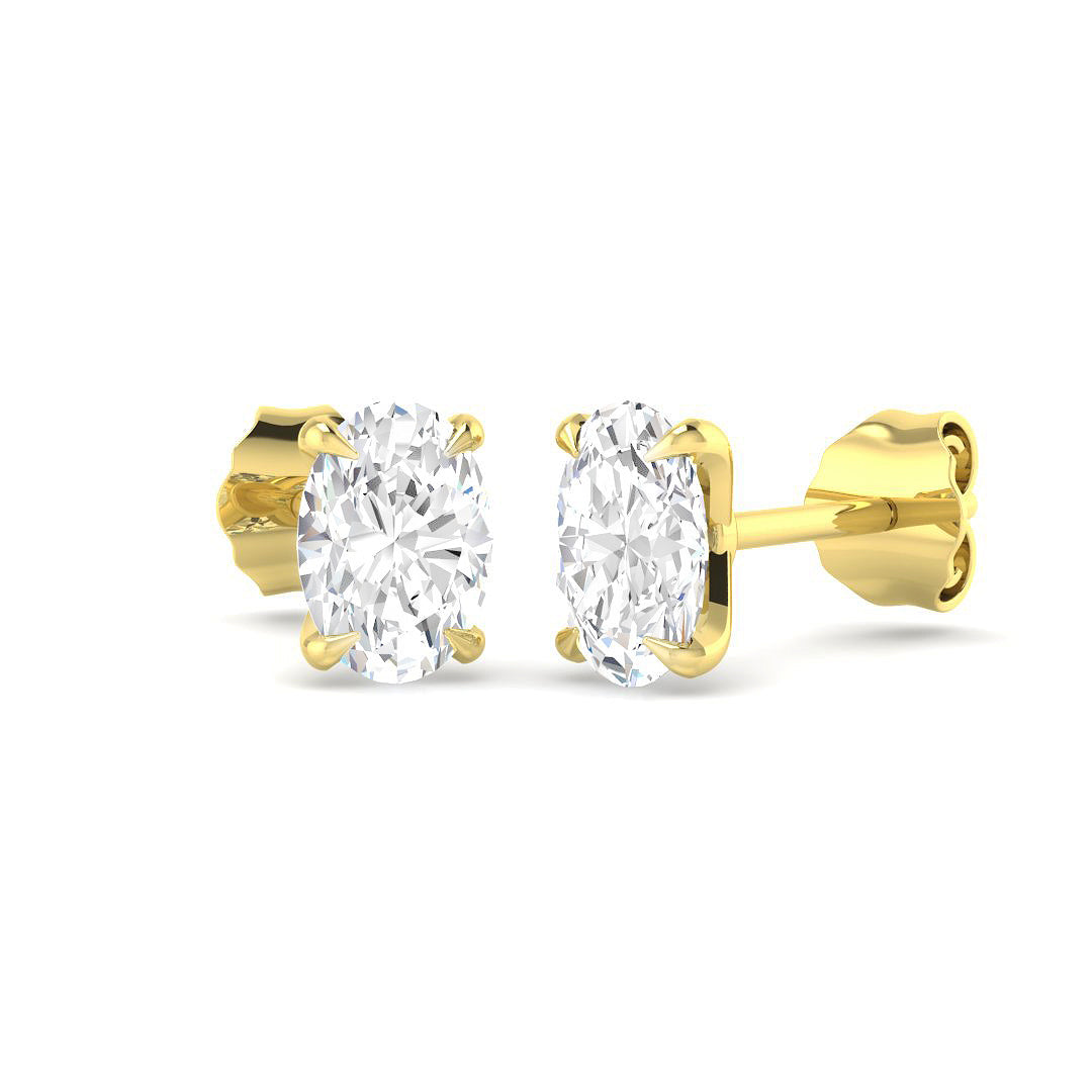 9ct Yellow Gold 1.08ct Laboratory Grown CVD Earrings
