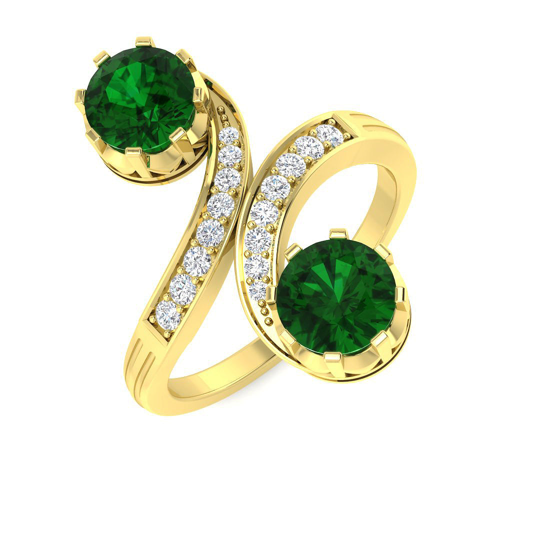 18ct Yellow Gold 1.43ct Emerald Ring
