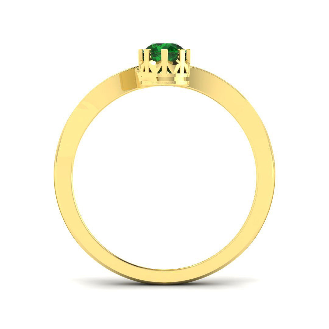 18ct Yellow Gold 0.71ct Emerald Ring