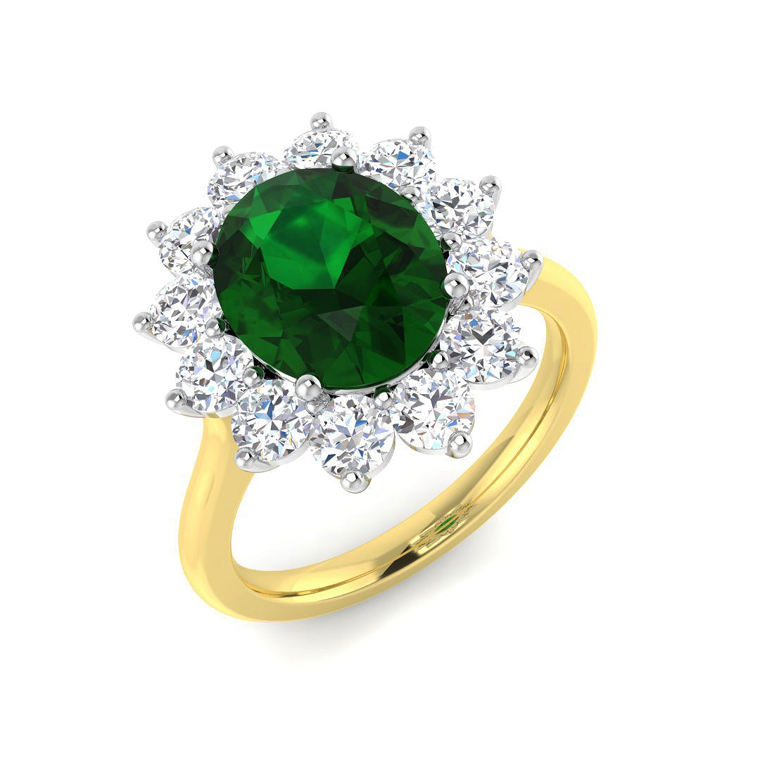 18ct Two-Tone Gold 3.81ct Emerald Ring