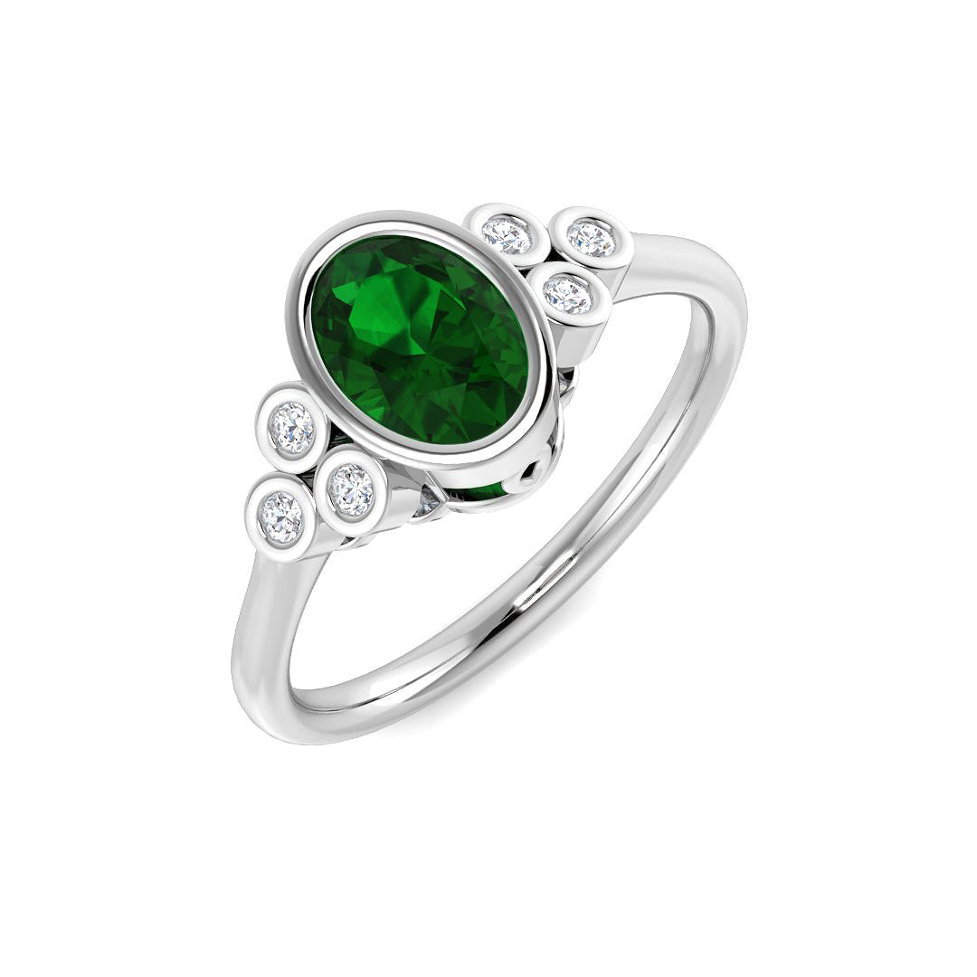 9ct White Gold 0.85ct Emerald Ring