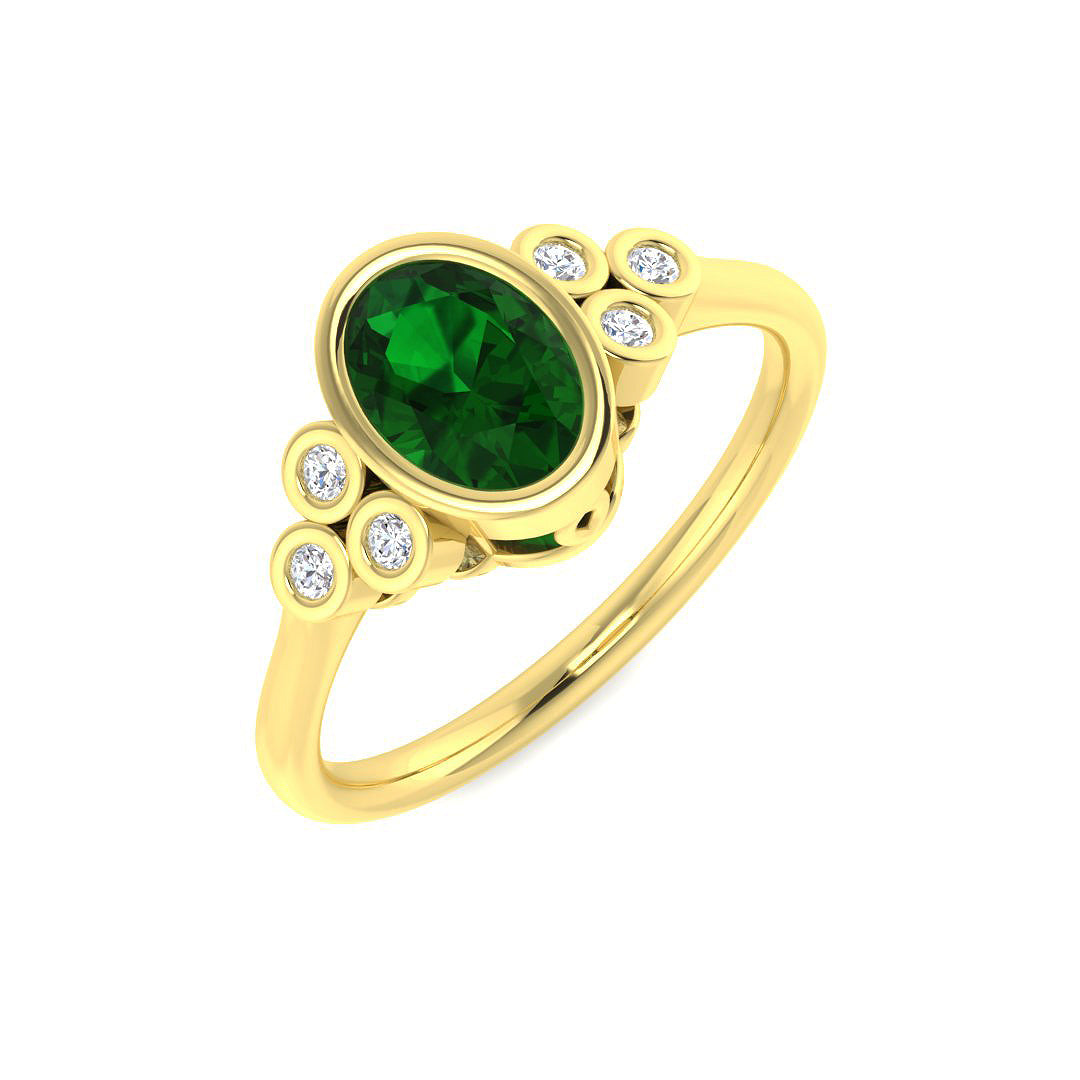 9ct Yellow Gold 0.85ct Emerald Ring