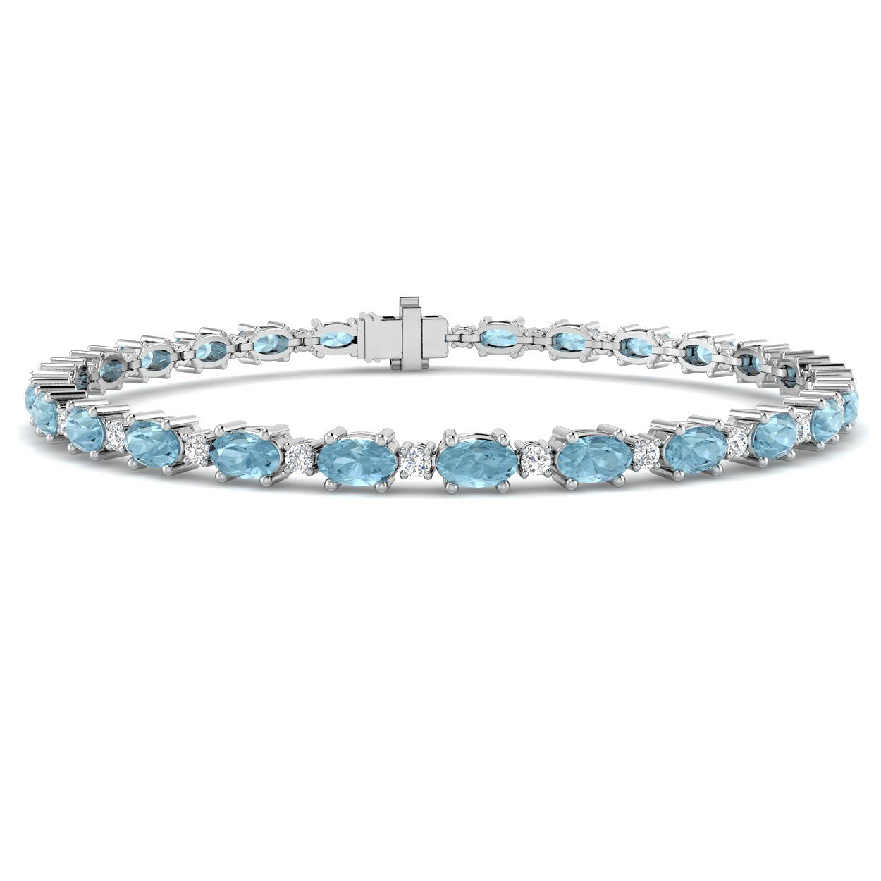 9ct White Gold 5.77ct Aquamarine Bracelet