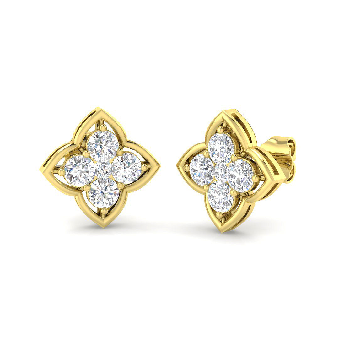 9ct Yellow Gold 1.04ct G SI2 Diamond Earrings