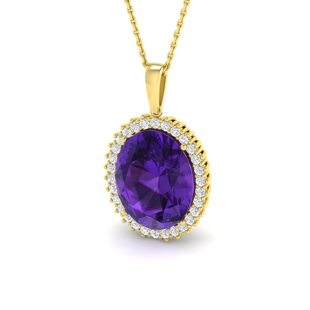 9ct Yellow Gold 7.82ct Amethyst Pendant