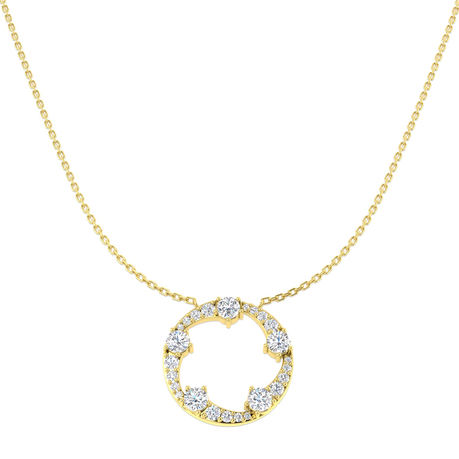 9ct Yellow Gold 1.15ct G SI2 Diamond Necklace