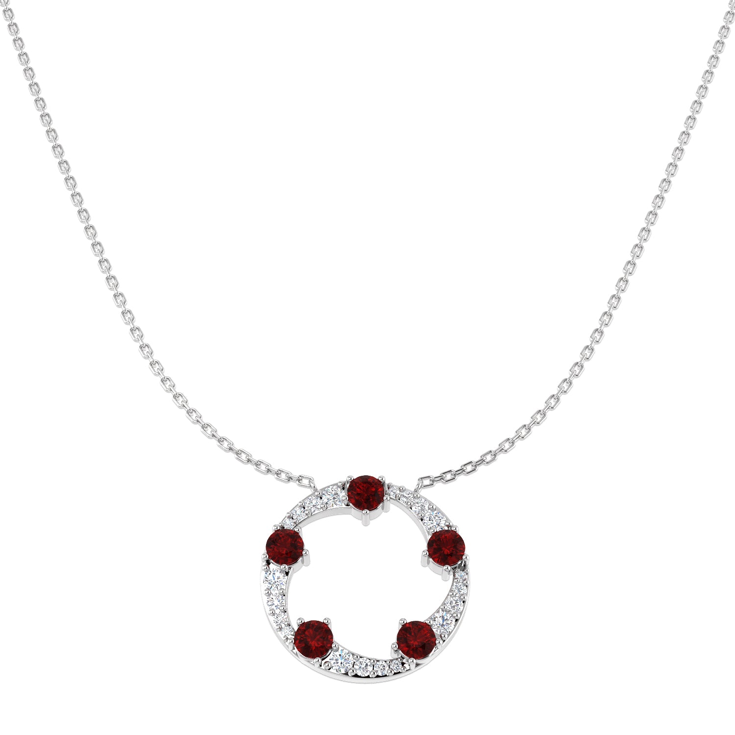 9ct White Gold 1.39ct Ruby Necklace