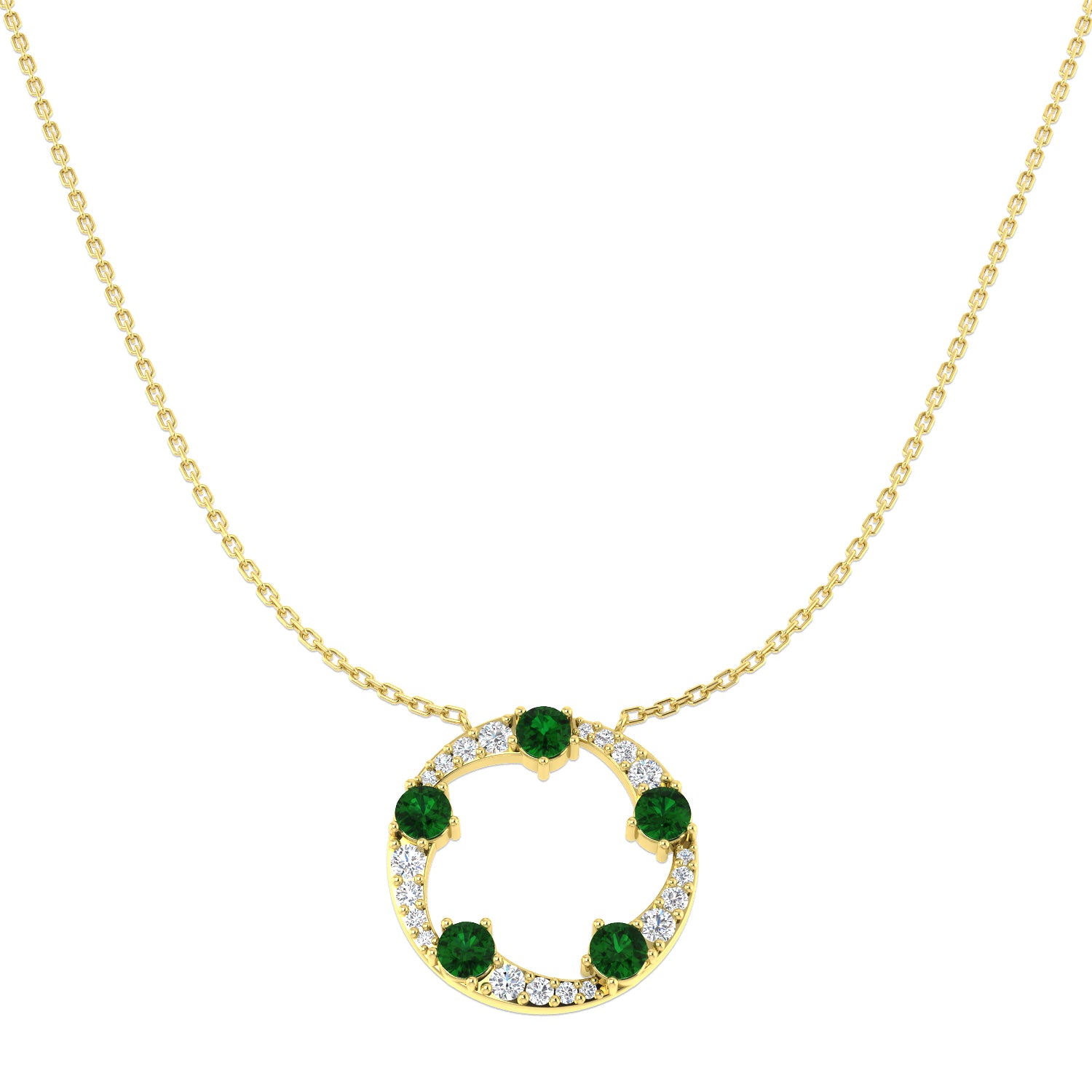 9ct Yellow Gold 1.17ct Emerald Necklace