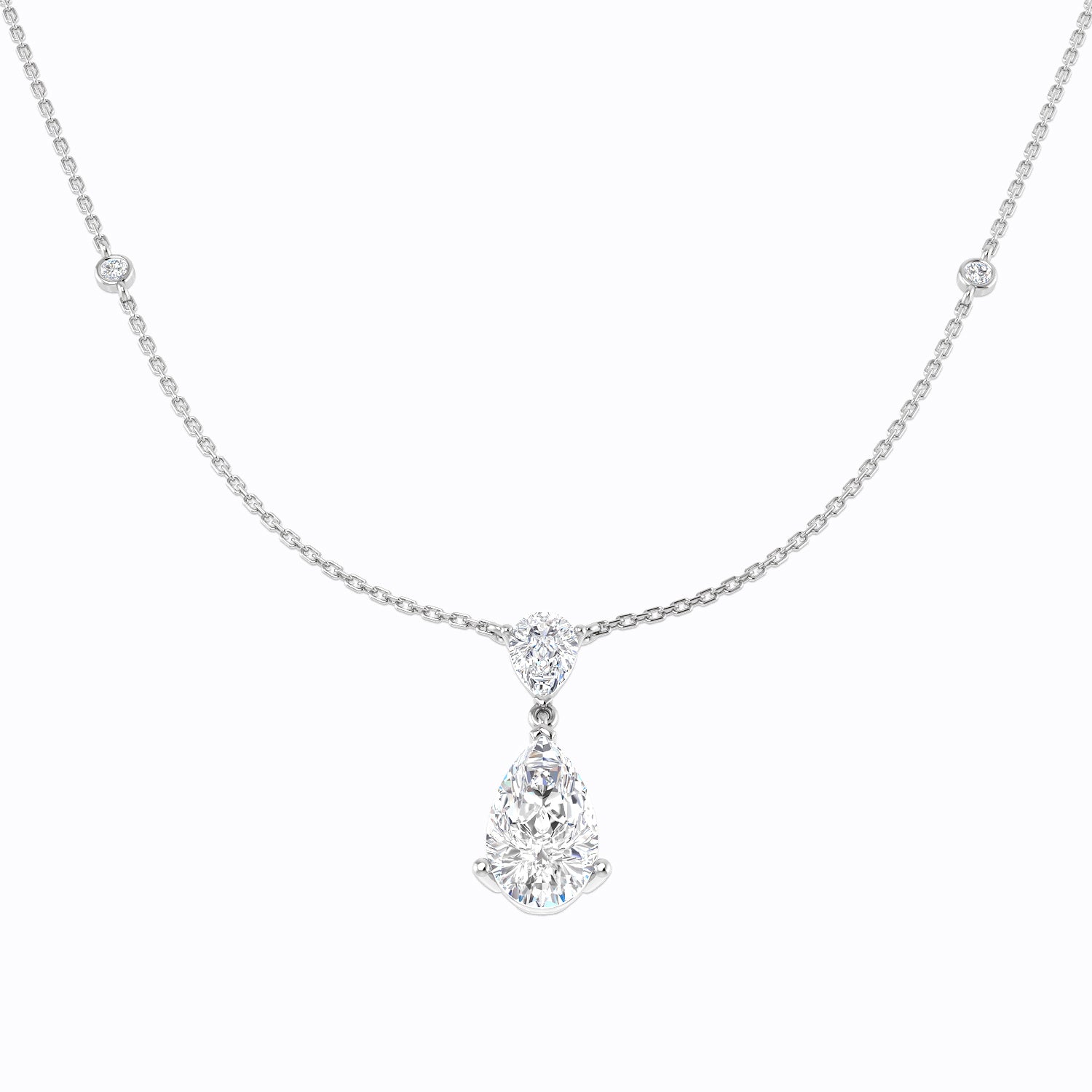 9ct White Gold 3.98ct E VS2 Laboratory Grown CVD Necklace